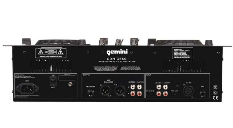 Gemini CDM-3650 Dual Scratch CD/Mixer Media Workstation Console