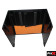 ProX XS-DJSTN OB DJ Station Workstation Table Desk, Orange on Black