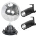 Eliminator EM16 16" Disco Mirror Ball Package w/ 1RPM Motor and LED Pinspots